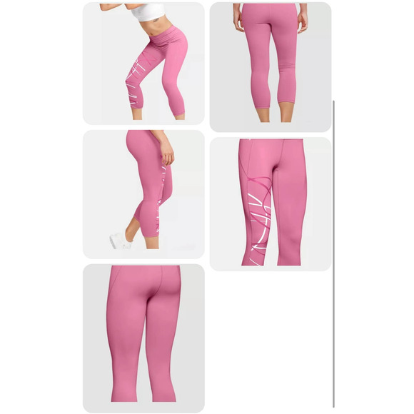 UNDER ARMOUR WOMEN'S HEATGEAR REFLECT HI-RISE CROP PINK - Picture 6 of 9